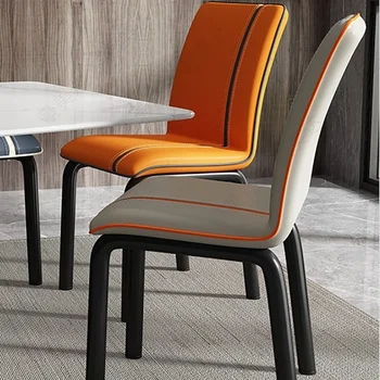 Роскошные обеденные стулья в скандинавском стиле, Минималистичный дизайн, Расслабляющий Кожаный обеденный стул с креативной спинкой, Предметы домашнего обихода Sandalye WZ50DC