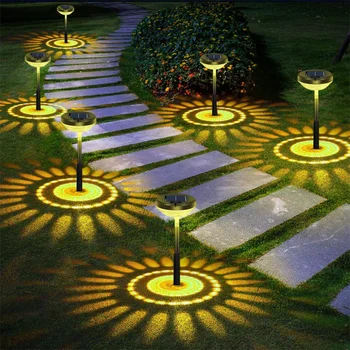 Садовые солнечные фонари, светодиодные наружные RGB, меняющие цвет, Солнечная дорожка, газонная лампа для декора сада, Подвесное скрытое освещение