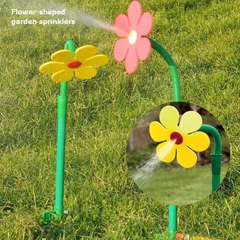 Садовый разбрызгиватель в форме цветка Crazy Spin Sprinkler 720 Вращающаяся игрушка для распыления воды для полива газона во дворе Ирригационный инструмент