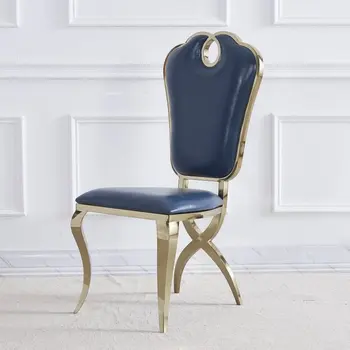 Скандинавские легкие Роскошные Обеденные стулья для дома, Гостиная, Великолепный Золотой стул с высокой спинкой, Кухонная мебель, Обеденный стул