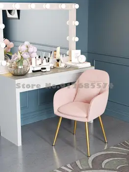 Скандинавский легкий роскошный стул со спинкой спальня девушка домашний чистый красный стул для макияжа туалетный столик маникюр простой стул в стиле ins