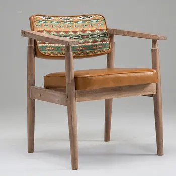 Скандинавский обеденный стул для кухни Кресло со спинкой Дизайнерский стул для макияжа Домашнее деревянное Европейское книжное кресло Роскошная мебель для дома