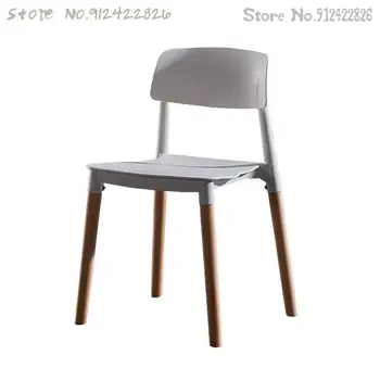 Скандинавский современный простой пластиковый стул, стул для отдыха из массива дерева, обеденный стул для ресторана, стул для талантов, стул для взрослых, стул для конференций
