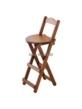 Складной стул Со спинкой, барный стул, стул для домашней столовой, Высокий стул для гостиной, барный стул из массива дерева, Кухонная Высокая скамья