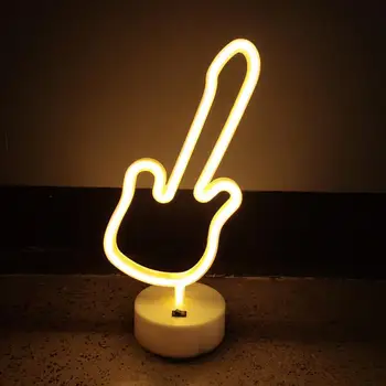 Скрипичная неоновая вывеска креативной формы, простое управление, ультраяркая светодиодная неоновая лампа с USB / батарейным питанием, украшение для вечеринки