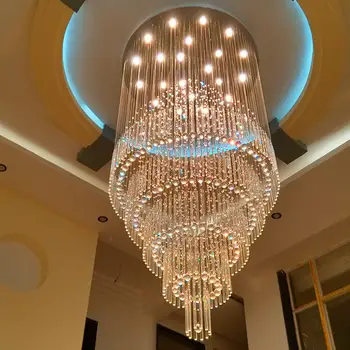 Современная большая роскошная хрустальная люстра с 18-ламповым потолочным светильником Raindrop