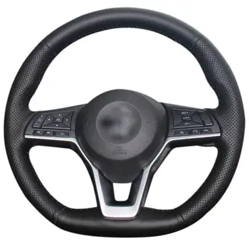 Сшитая вручную Черная крышка рулевого колеса автомобиля из искусственной кожи для Nissan Cube 2008-2020 Micra 2010-2017