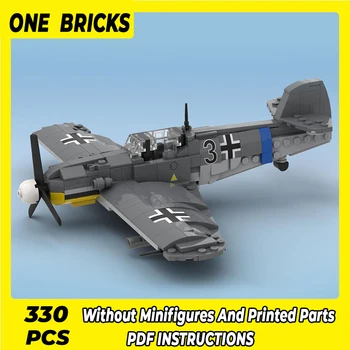Технические Moc Кирпичи Военная Модель WW2 Bf109 G-6 Истребитель Модульные Строительные Блоки Подарки Игрушки Для Детей DIY Наборы Для Сборки