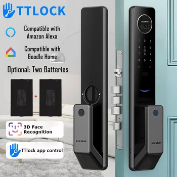 Умный дверной замок с функцией распознавания лиц в приложении TTlock, полностью автоматический цифровой дверной замок с Alexa, электронный дверной замок Google Home