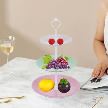 Универсальные Элегантные трехъярусные пластиковые подставки для кексов Cupcake Tower для потрясающих десертов на вечеринках, днях рождения, мероприятиях
