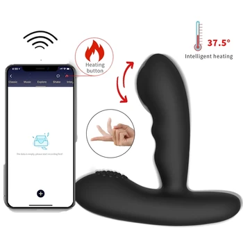 Управление приложением, Мультискоростной массажер простаты, Щекотание для мужчин, Анальная пробка, пряжка для ануса, нагревательный фаллоимитатор, вибратор, секс-игрушки для мастурбации