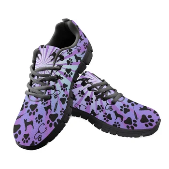 Фиолетовые Сетчатые кроссовки для собак, путешествия на открытом воздухе, Индивидуальный дизайн, Устойчивая к загрязнениям Мягкая обувь с круглым носком для женщин, Противоскользящие Zapatos 2023