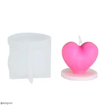 Форма для свечей Силиконовые формы в форме влюбленного сердца, форма для смолы, форма для свечей для заливки, форма для свечей, 3D формы для свечей, сделанных своими руками