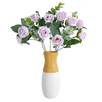 Цветок розы Букет Искусственных Цветов для домашнего декора Спальни Свадебные Украшения Ремесленные Вазы Аксессуары для цветочных композиций
