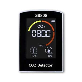 Цифровой Измеритель CO2 4-В-1 Измеряет Влажность Углекислого газа, Температуру, Датчик TVOC, Тестер, Детектор Контроля качества воздуха CO2