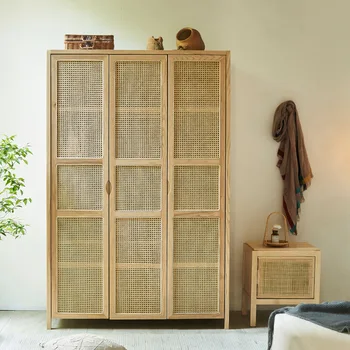 Шкаф из массива дерева бытовой шкафчик из ясеня современный шкаф для спальни с раздвижной дверью